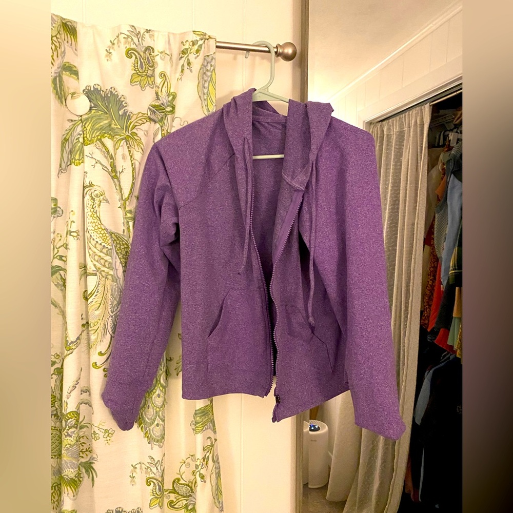 Fabletics Purple Cropped Sweatshirt